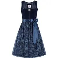 Midi Dirndl 65 cm dunkelblau Samt Greta 013912