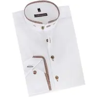Trachtenhemd VINZENT (slim fit) ~ ~ weiß, braun