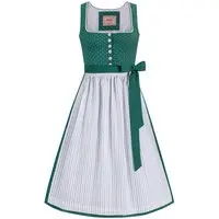 Dirndl lang 85 cm dunkelgrün weiß Melinda 014670