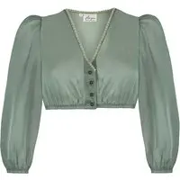 Dirndlbluse aus Chiffon ~ ~ oliv