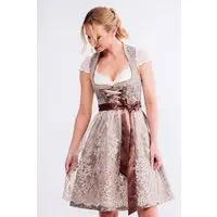 Mini Dirndl 60 cm taupe metallic geblümt Josce 014920