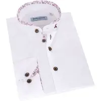 Trachtenhemd mit rotem Muster ~ weiß