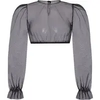 Dirndlbluse TINA ~ ~ schwarz, silber