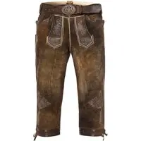Lederhose kniebund mit Gürtel antik-braun Schönsee 110794