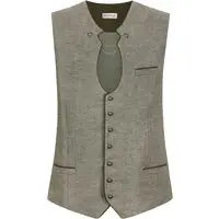 Trachtenweste Bennet (olive, ) für Herren, Oberteile, % Leinen