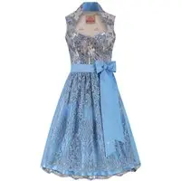 Midi Dirndl 70 cm silber hellblau Caroline 016387