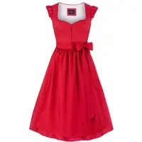 Dirndl AMARENA (70 cm) aus Leinen ~ ~ rot