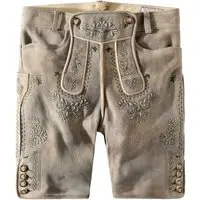 Säm. gegerb. Lederhose Fellhorn (oid stein-grün, ) für Herren, Lederhosen, % sämisch gegerbtes Leder