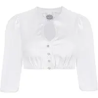 Dirndlbluse weiß mit Perle 011716