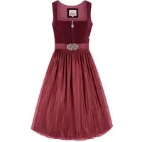 Midi Dirndl 65 cm dunkelrot Samt Inka 013917