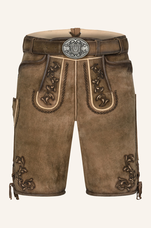 Lederhose Rodney mit Gürtel