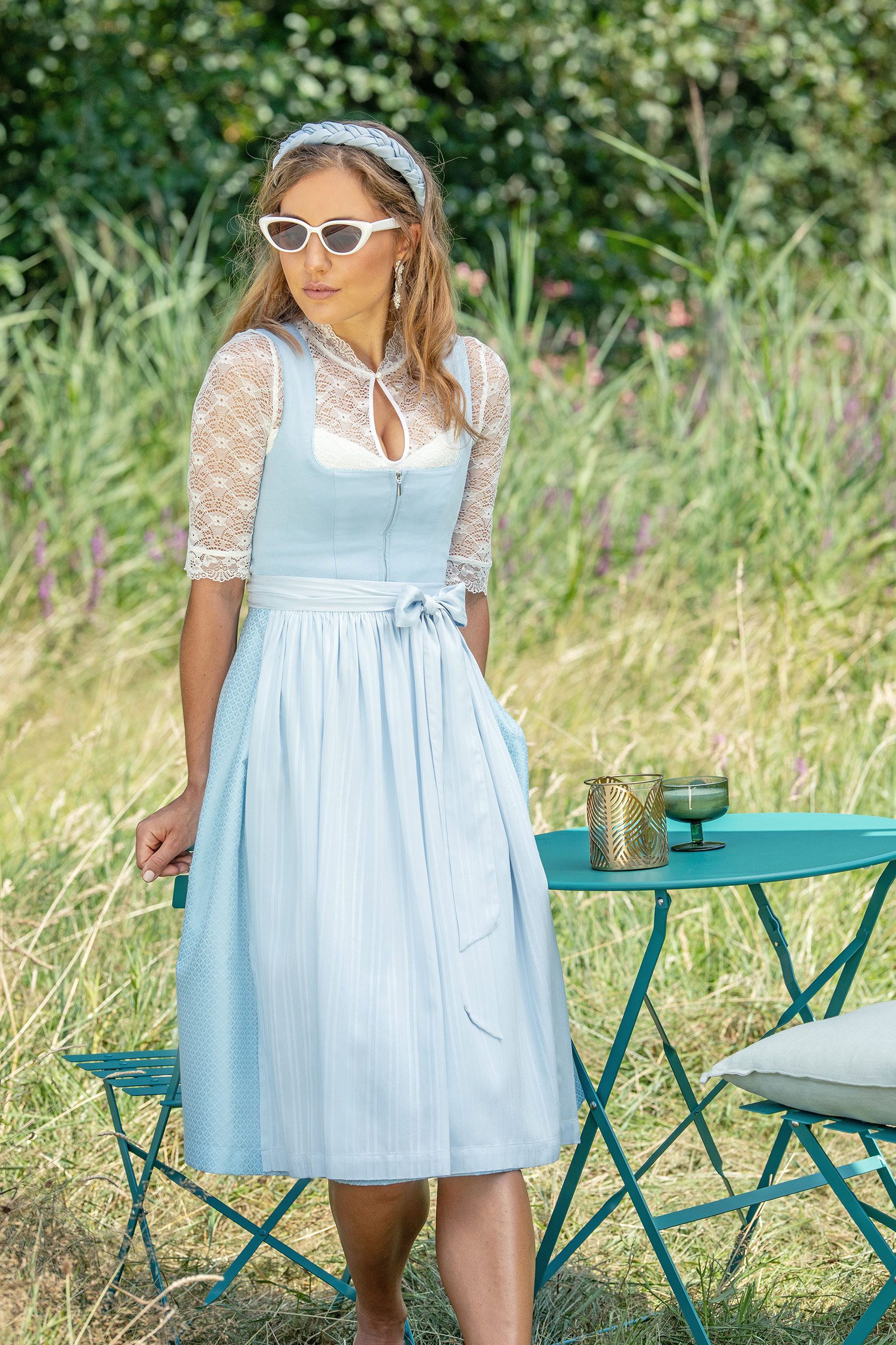 Dirndl RIMSTING (65 cm) babyblau ~ hellblau