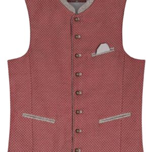 Trachtenweste rot grau gemustert Marco 014977