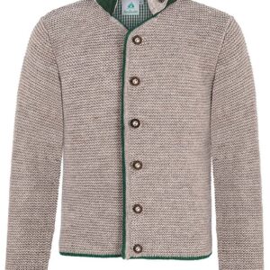 Kinder Strickjacke hellbraun meliert grün Moritz 005104