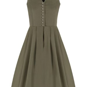 Midi Dirndl 65 cm Gastro oliv Stretch Viona 013191