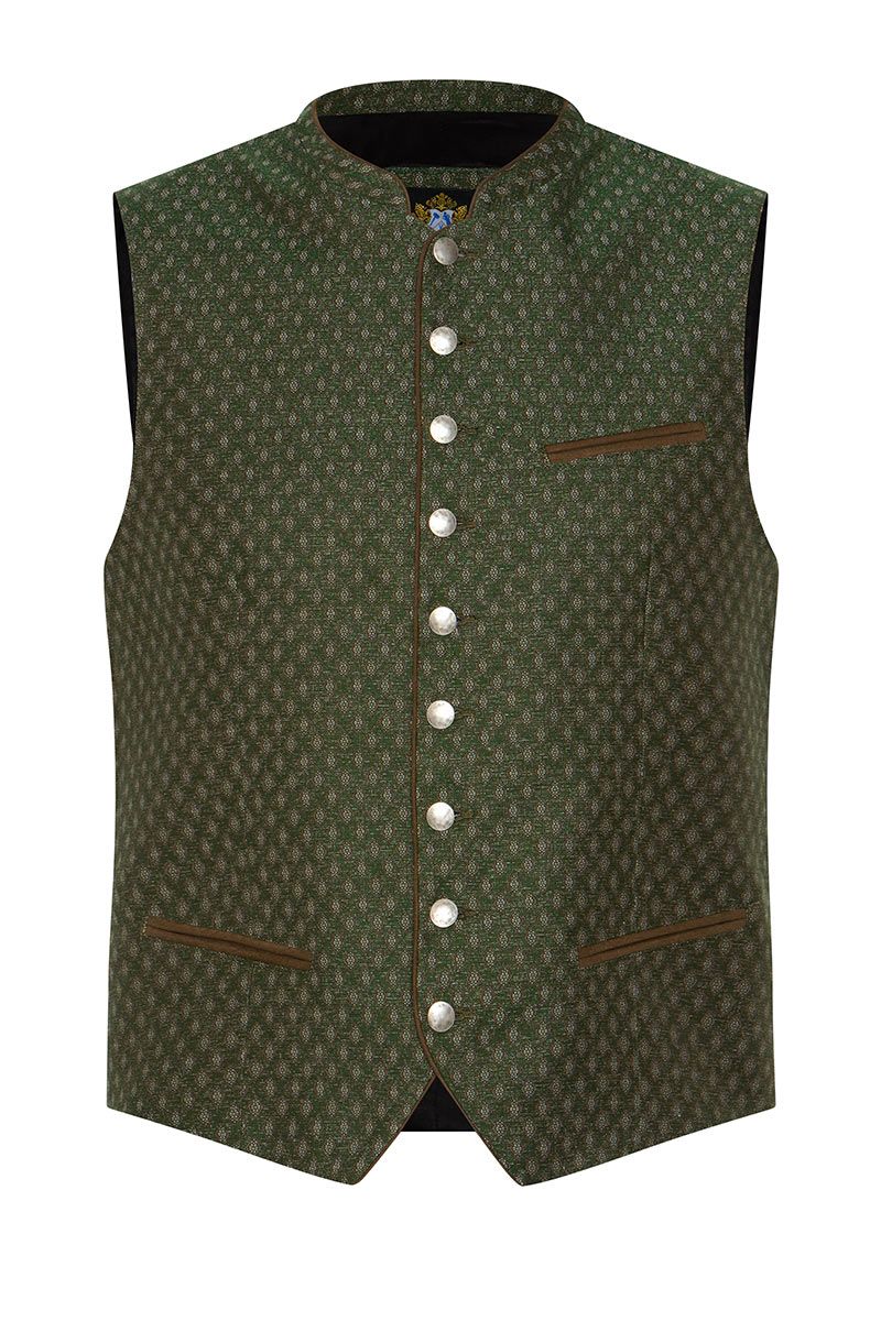 Trachtenweste oliv braun Johann 014535 - slimfit