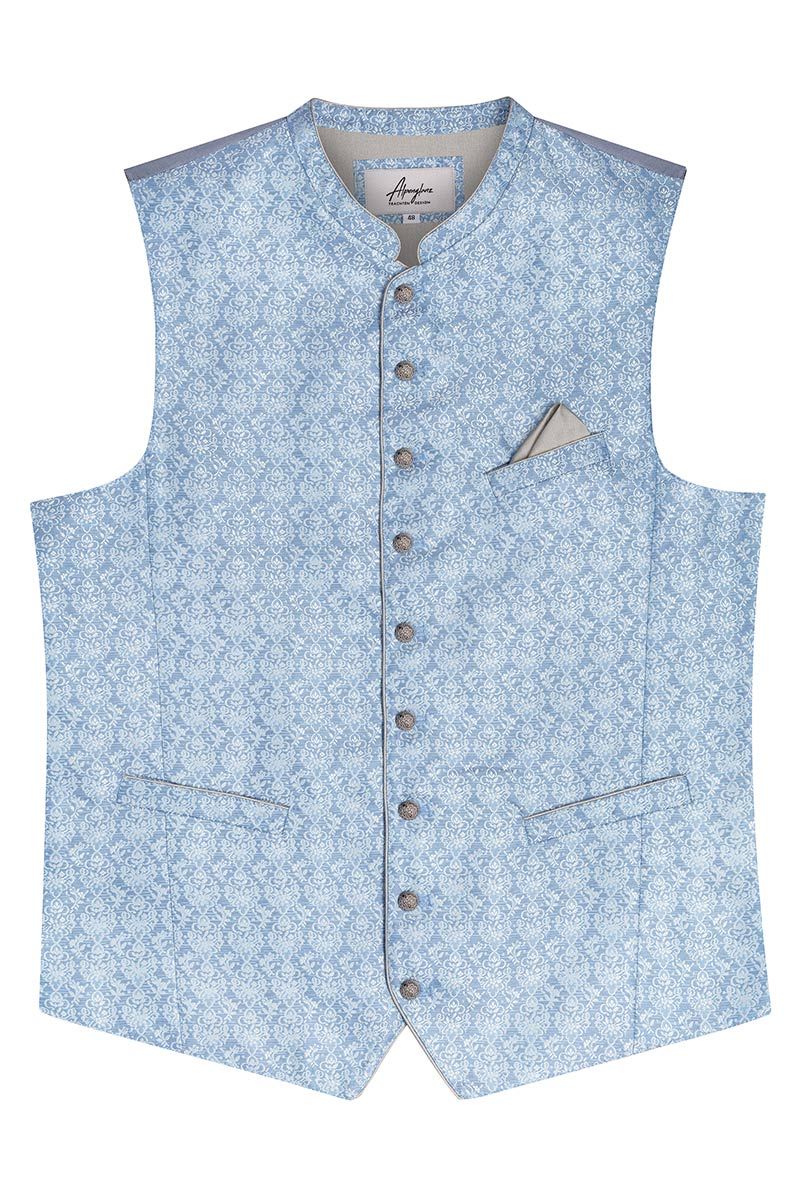 Trachtenweste hellblau gemustert Chris 014975