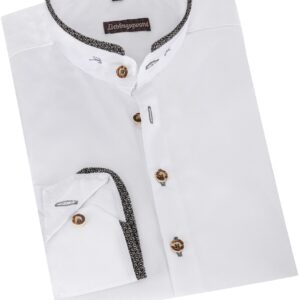 Trachtenhemd VINZENT (slim fit) ~ weiß, anthrazit