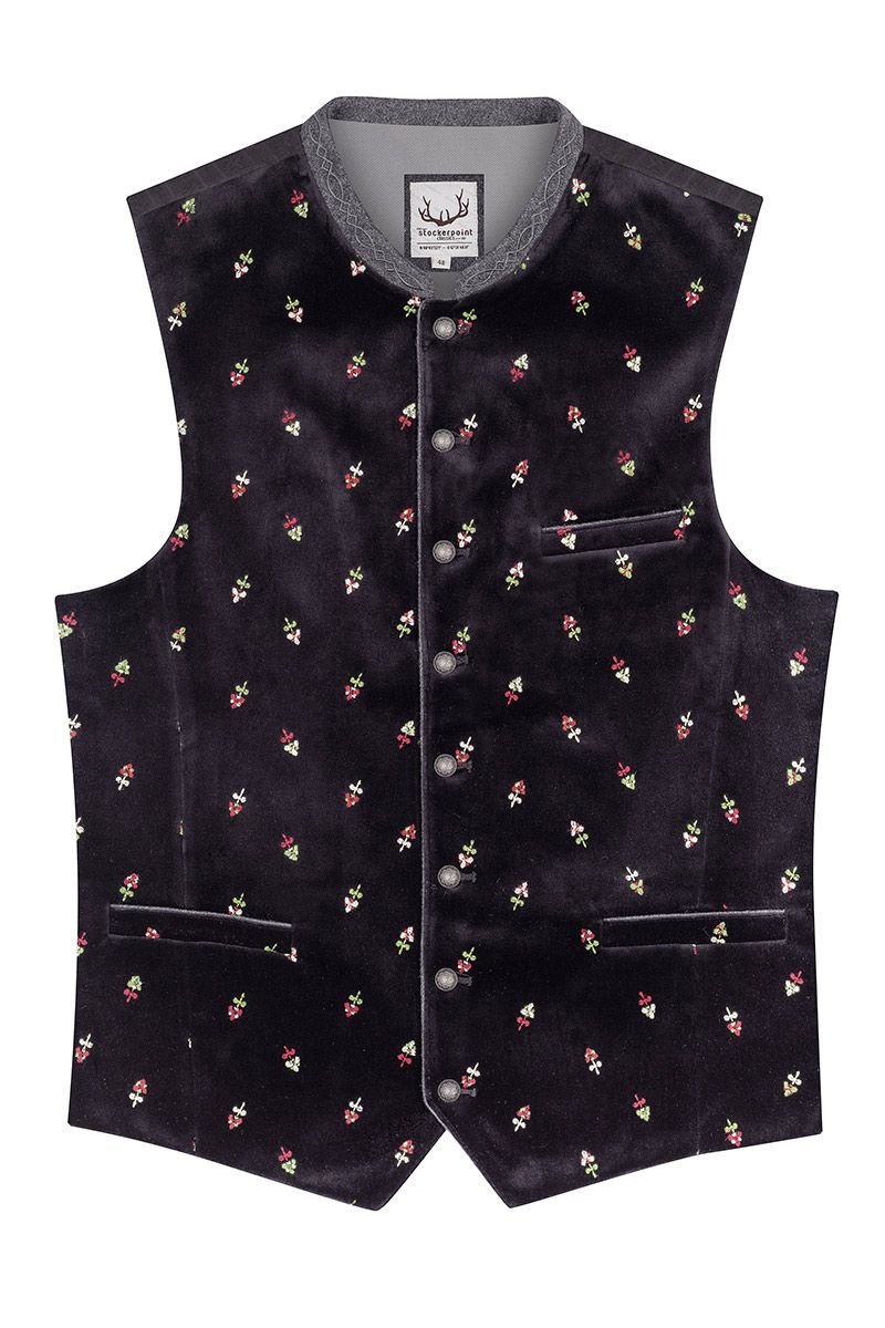 Trachtenweste schwarz Samt Vittorio 013728