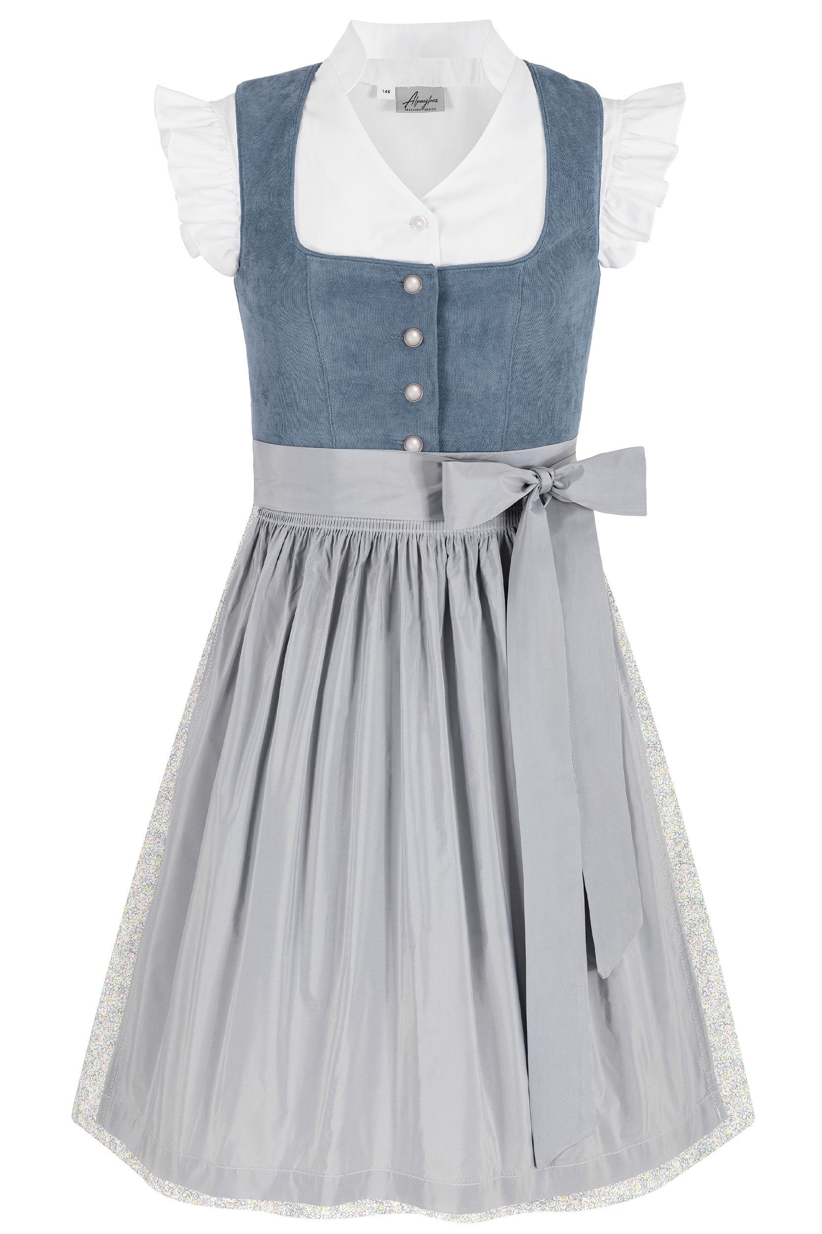 Kinderdirndl ROMINA ~ blaugrau, grau