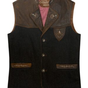 Trachtenweste braun anthrazit Leder Jonas 013182