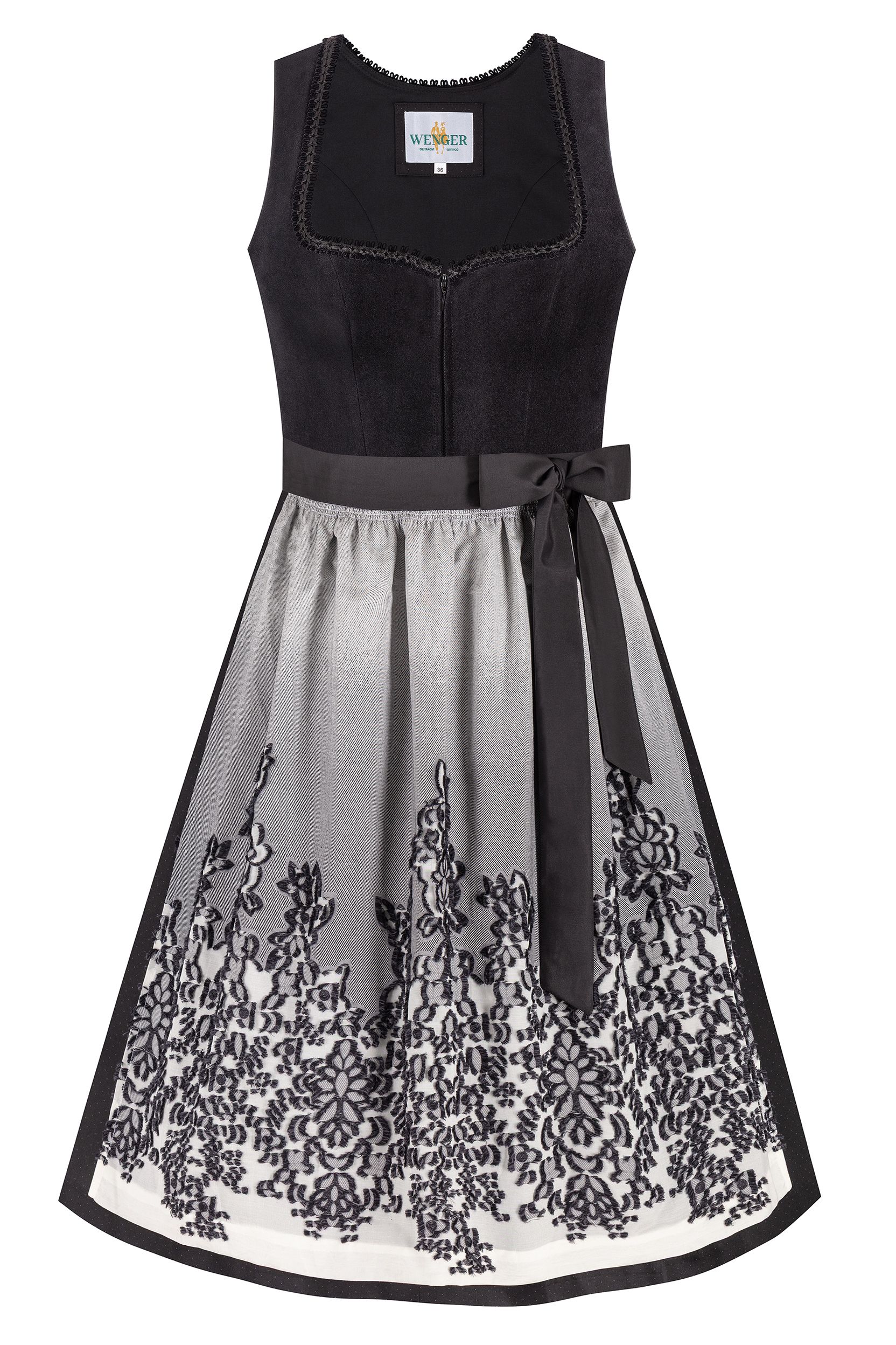 Dirndl ISOLDE (70 cm) ~ schwarz, creme