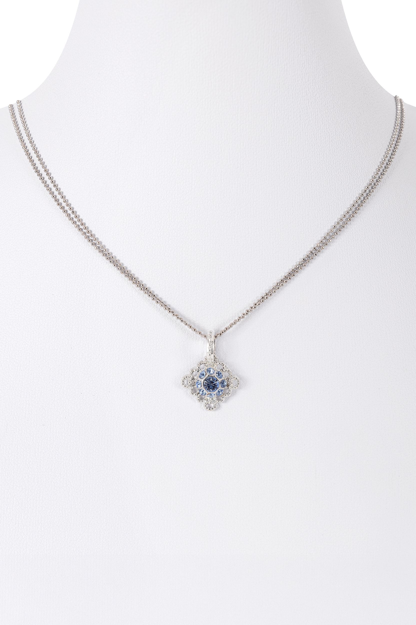 Collier mit Strassstein ~ hellblau