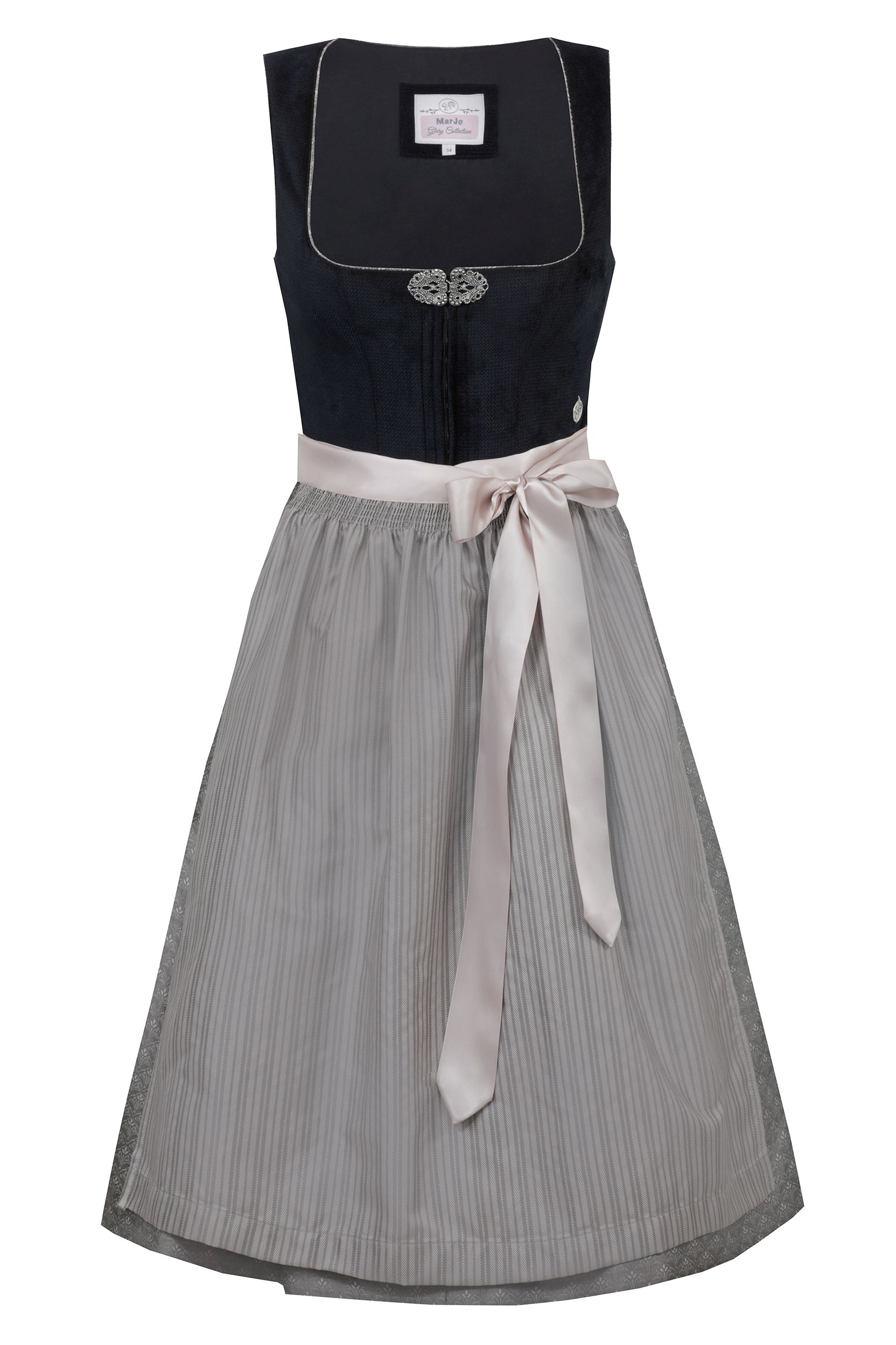 Dirndl ÜBERSEE (65 cm) schwarz coffee ~ schwarz taupe