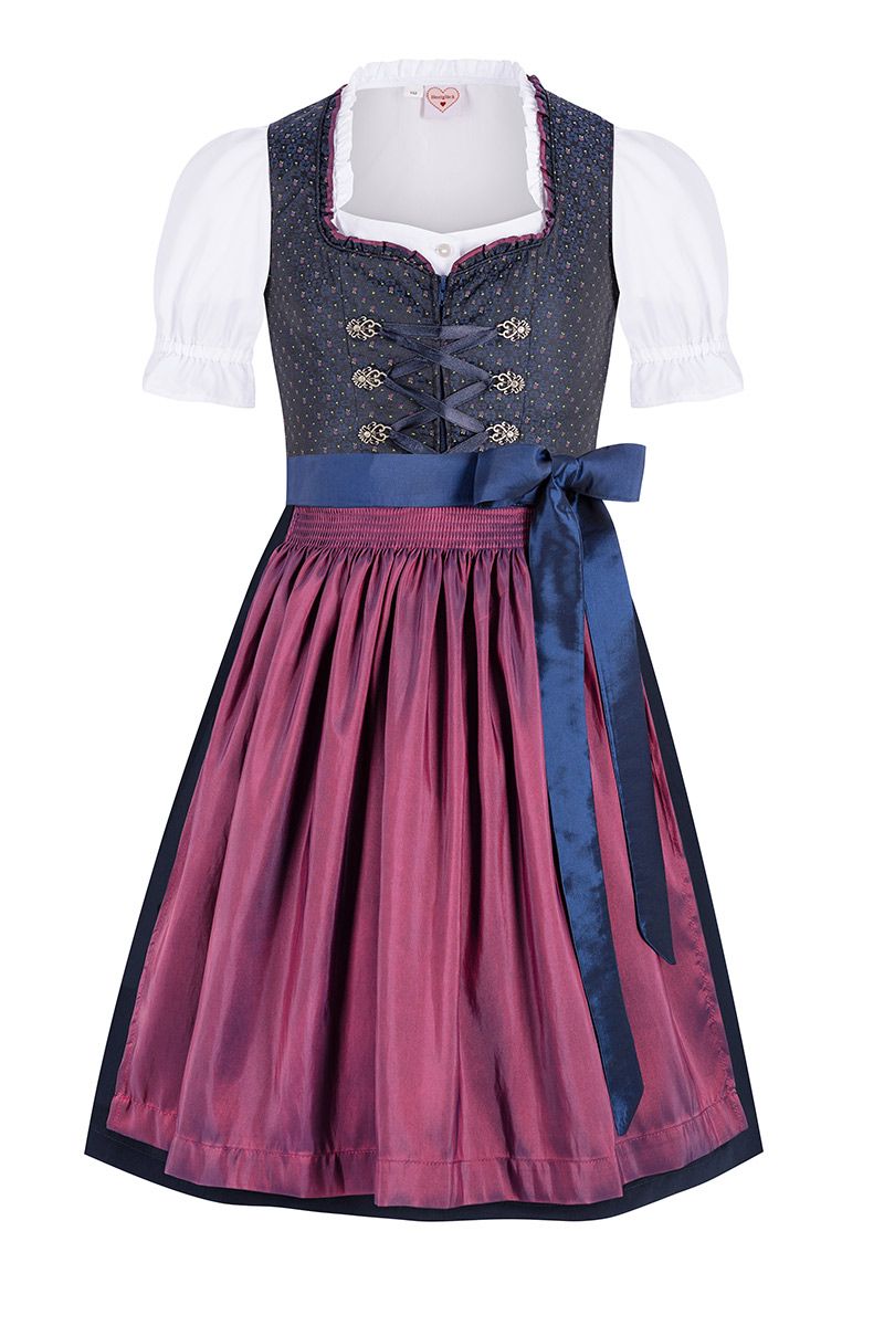 Kinder Dirndl dunkelblau lila Franzi 014808