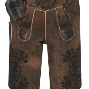 Lederhose kurz mit Gürtel braun-antik Boandlkramer 002789