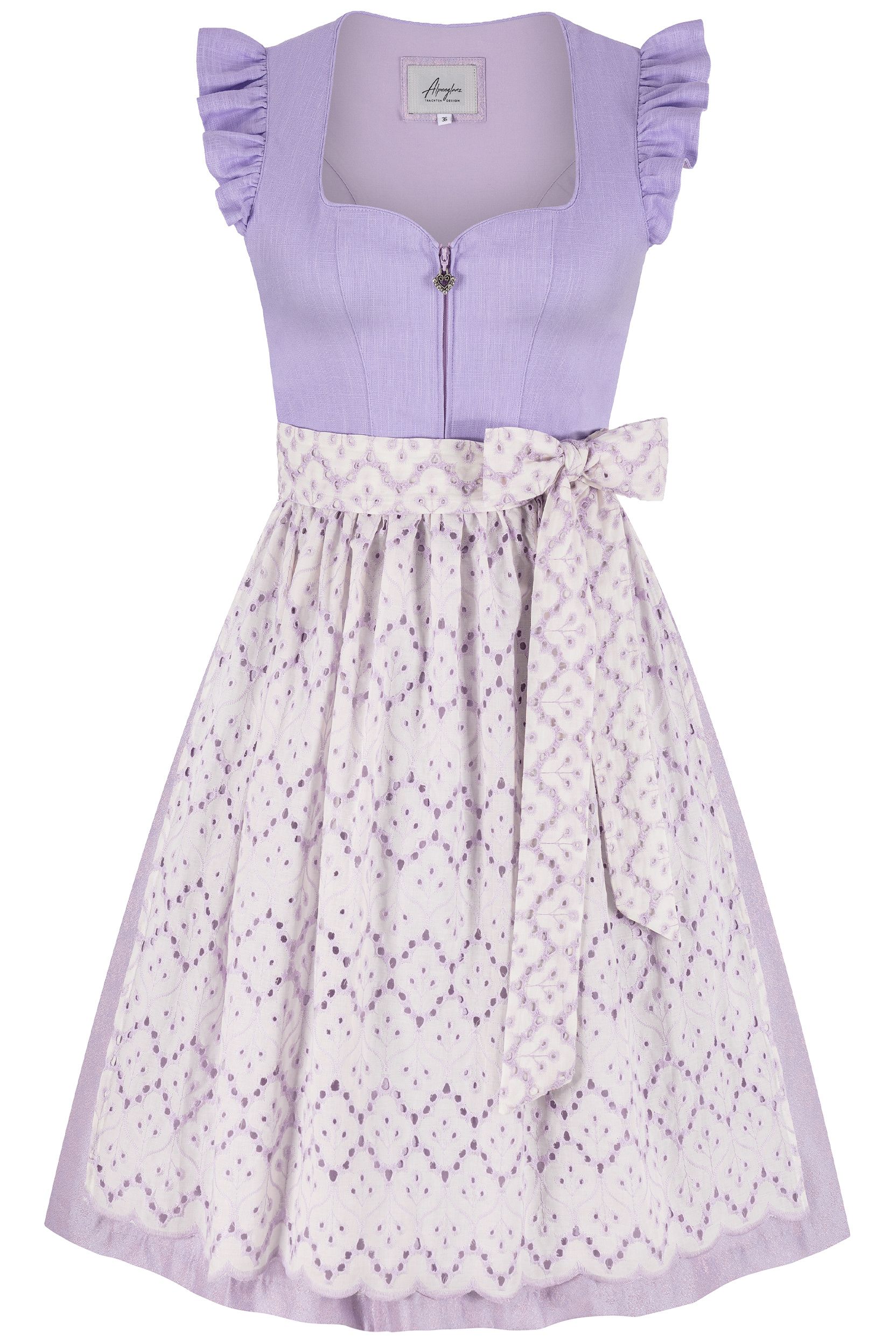 Dirndl LISA (65 cm) mit Leinen-Mieder ~ flieder