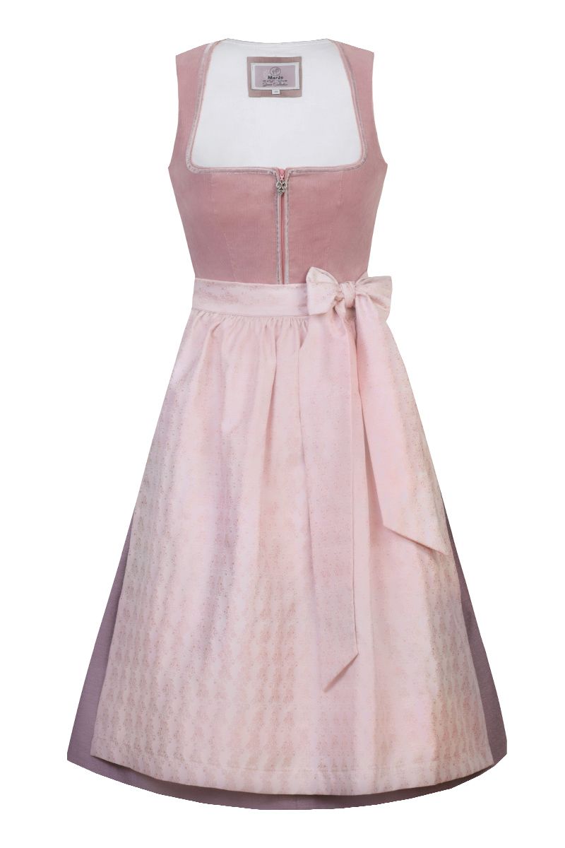 Midi Dirndl 70 cm altrosa flieder Samtcord Marilena 016761