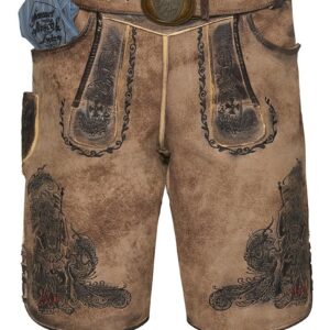 Lederhose kurz eiche gespeckt Heiliger St. Florian 011077