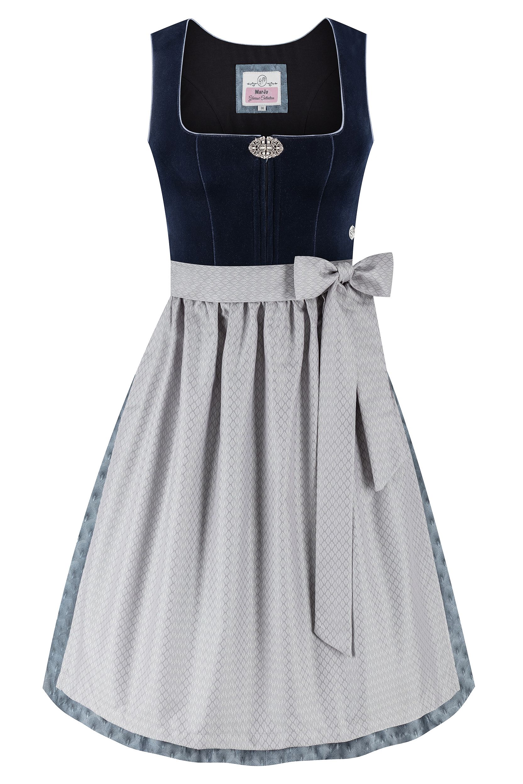 Dirndl FRIEDA (65 cm) ~ dunkelblau, silber