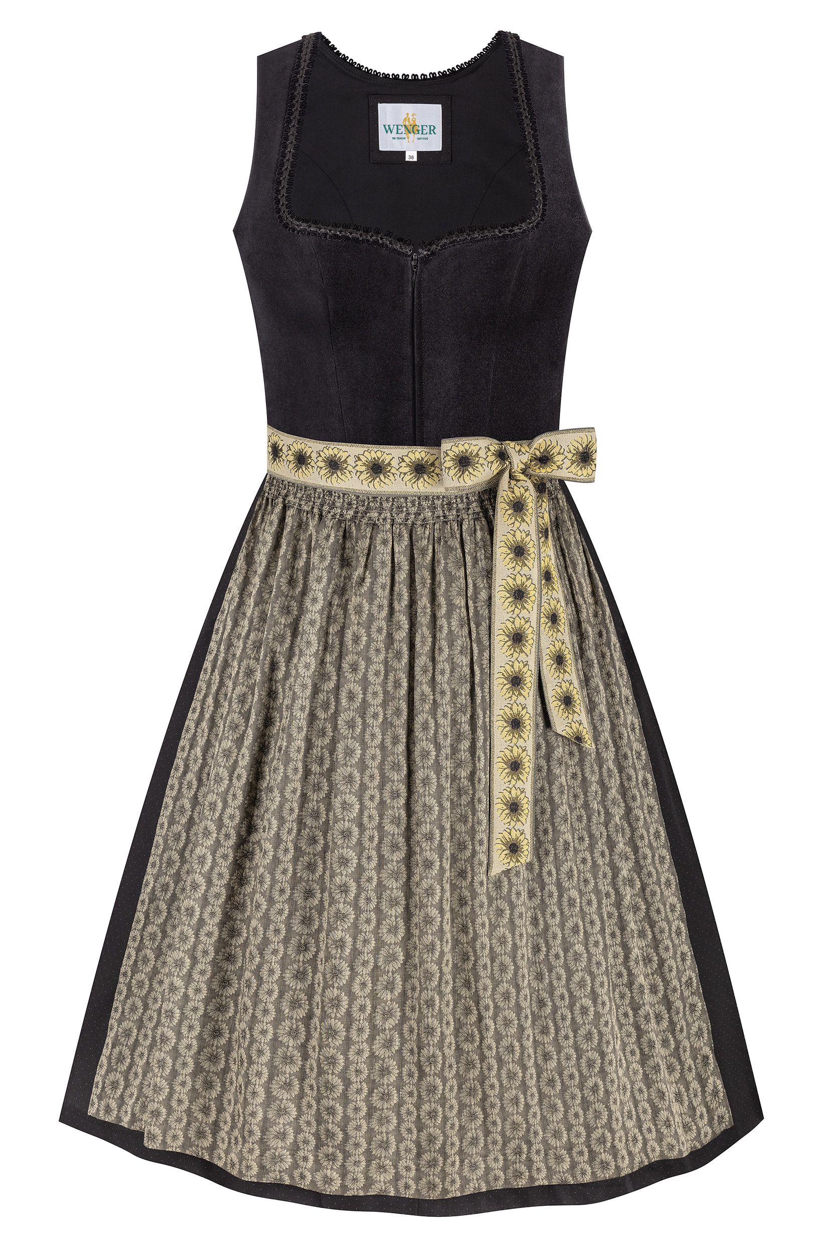 Dirndl ISOLDE (70 cm) ~ schwarz, gelb