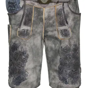Lederhose kurz mit Gürtel stein Königsmörder 009493