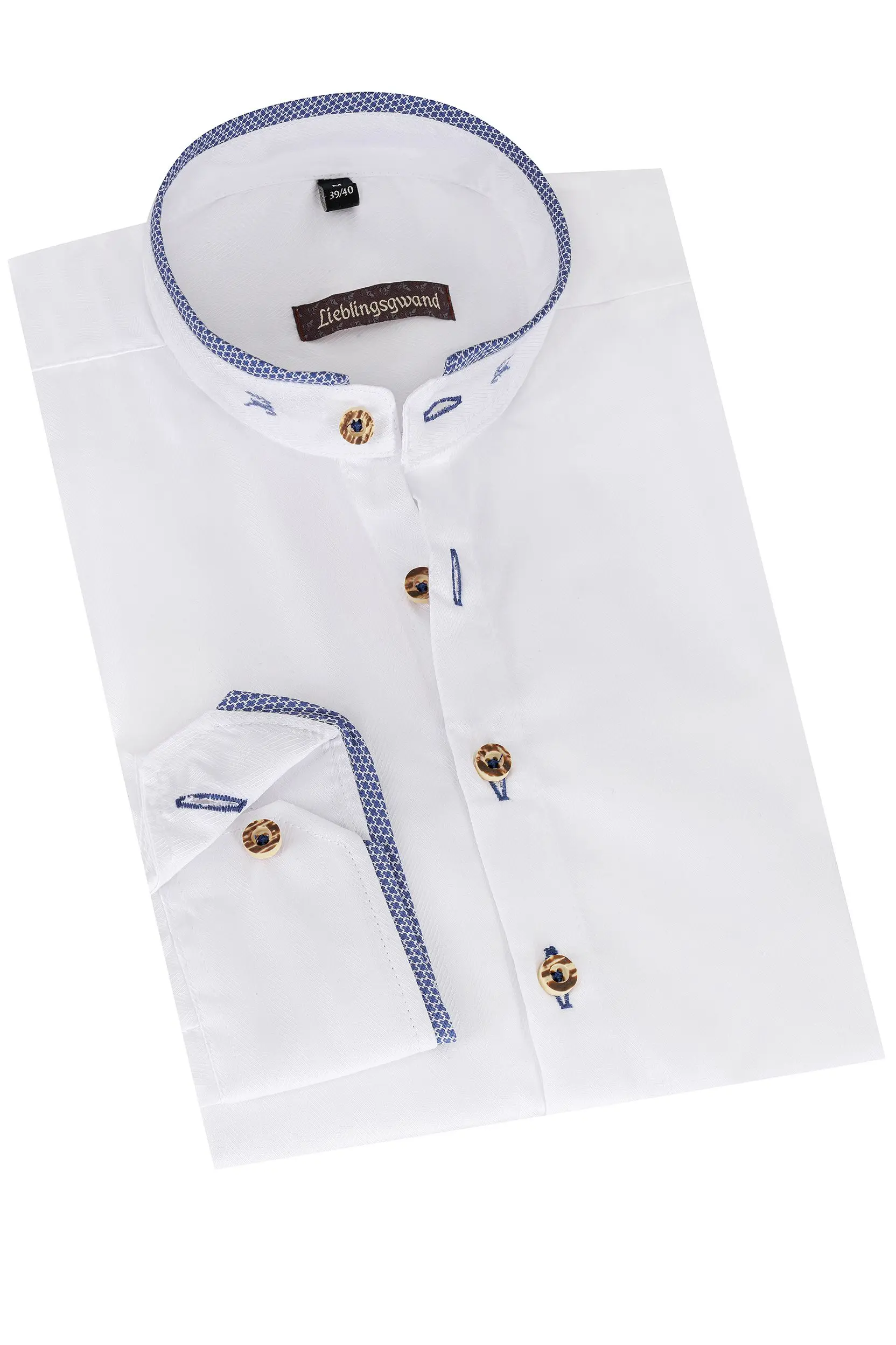 Trachtenhemd VINZENT (slim fit) ~ weiß, blau