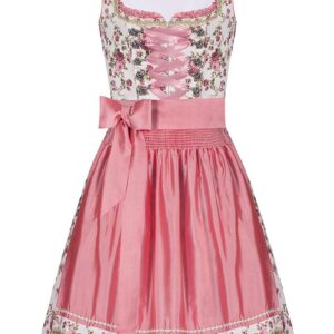 Mini Dirndl 55cm creme geblümt rosa Linda 006923