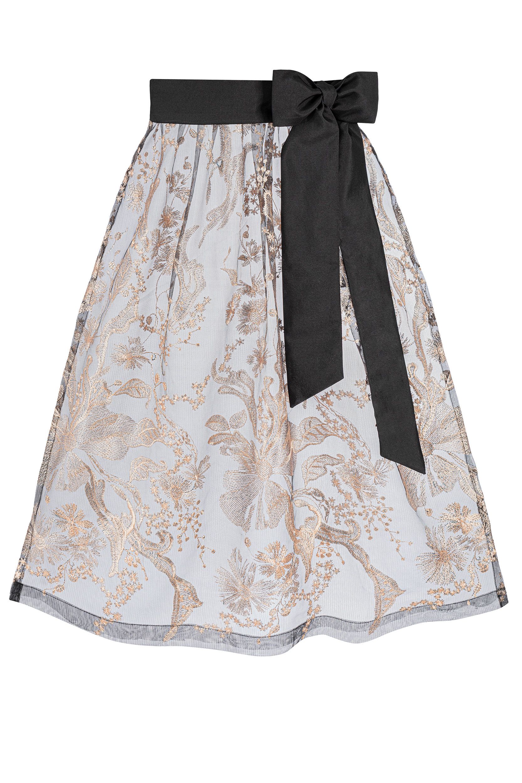 Dirndlschürze aus Blumenspitze (70 cm) ~ schwarz