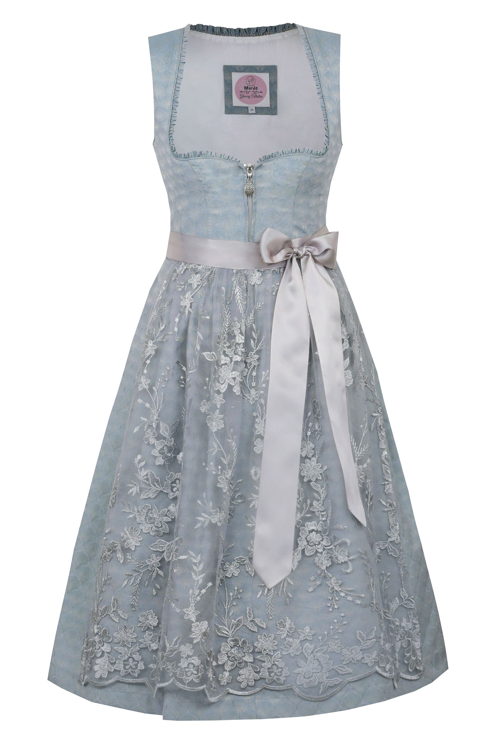Dirndl MINTRACHING (65 cm) ~ blau, grau