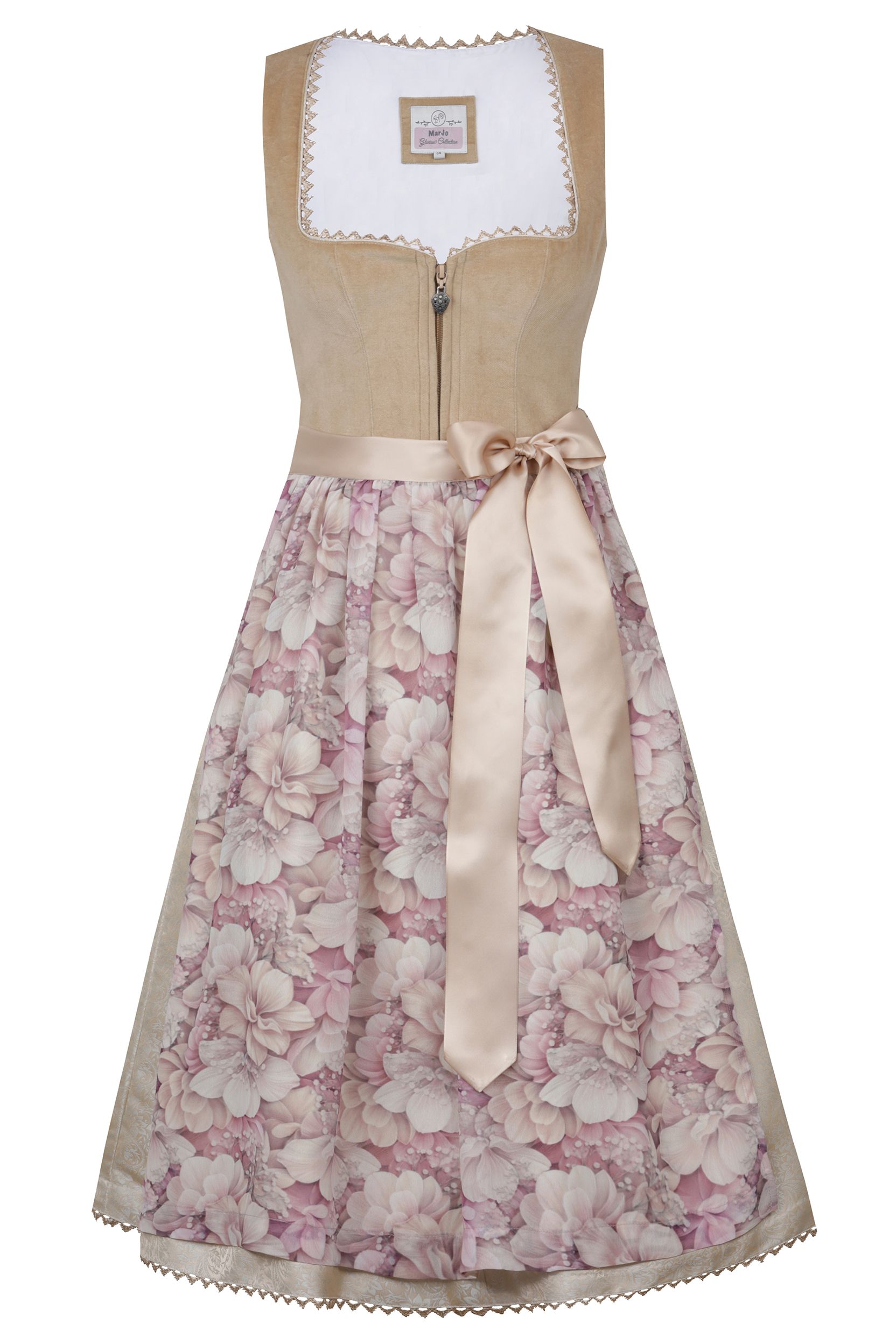 Dirndl PULLACH (65 cm) taupe ~ beige