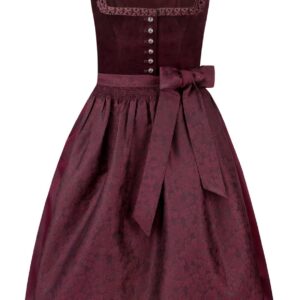 Dirndl Nicole (bordeaux) von Stockerpoint Heimatgwand für Damen, Mieder: 100% Baumwolle, Rock: 50% Baumwolle, 50% Polyester