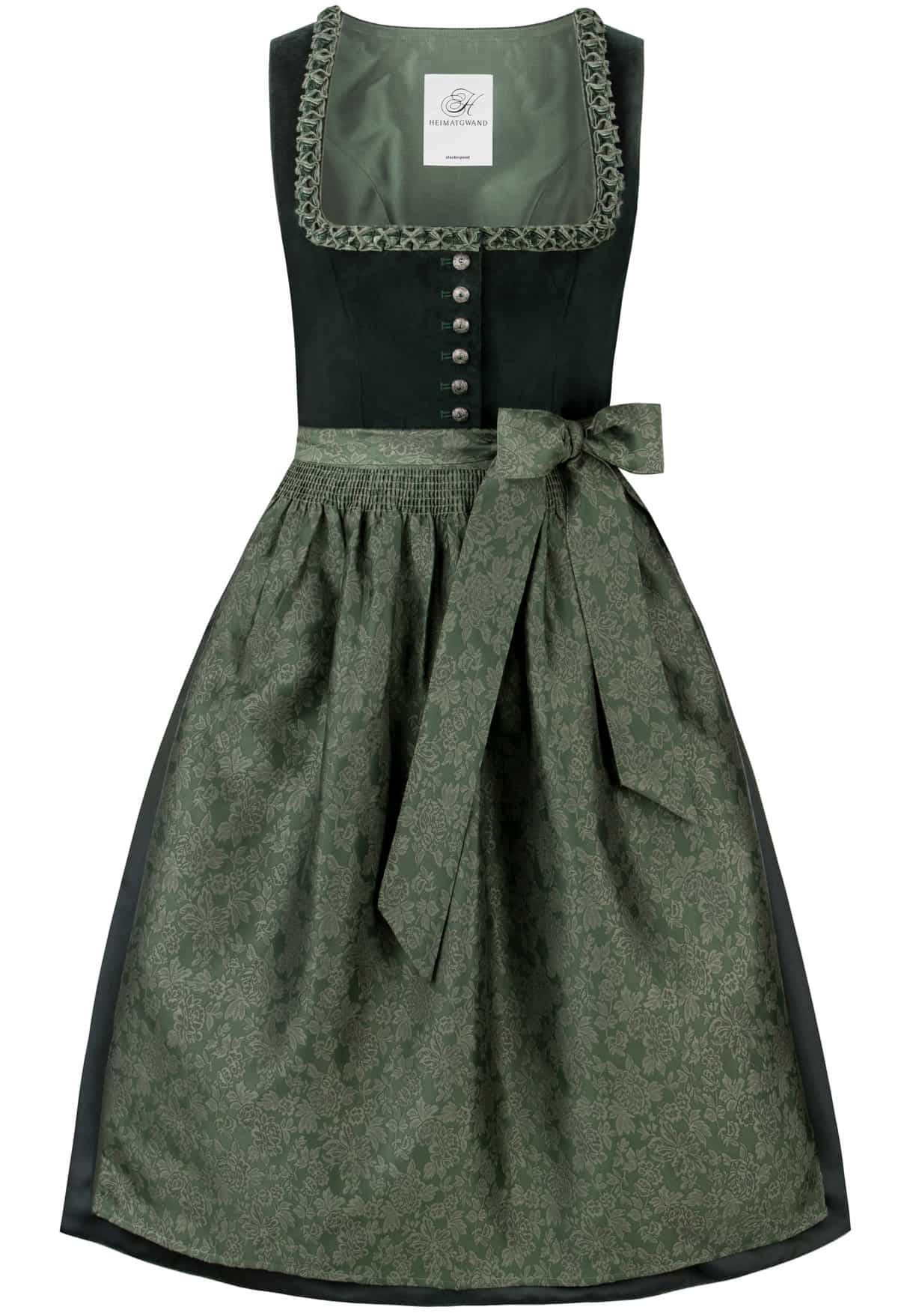 Dirndl Nicole (tanne) von Stockerpoint Heimatgwand für Damen, Mieder: 100% Baumwolle, Rock: 50% Baumwolle, 50% Polyester