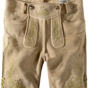 Hirschlederhose Fridl (oid schilf-grün) von Stockerpoint Bergfeuer für Herren, Lederhosen, 100% Rothirsch Leder