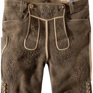 Hirschlederhose Königstein (oid kiesel-schwarz) von Stockerpoint Bergfeuer für Herren, Lederhosen, 100% Hirschleder