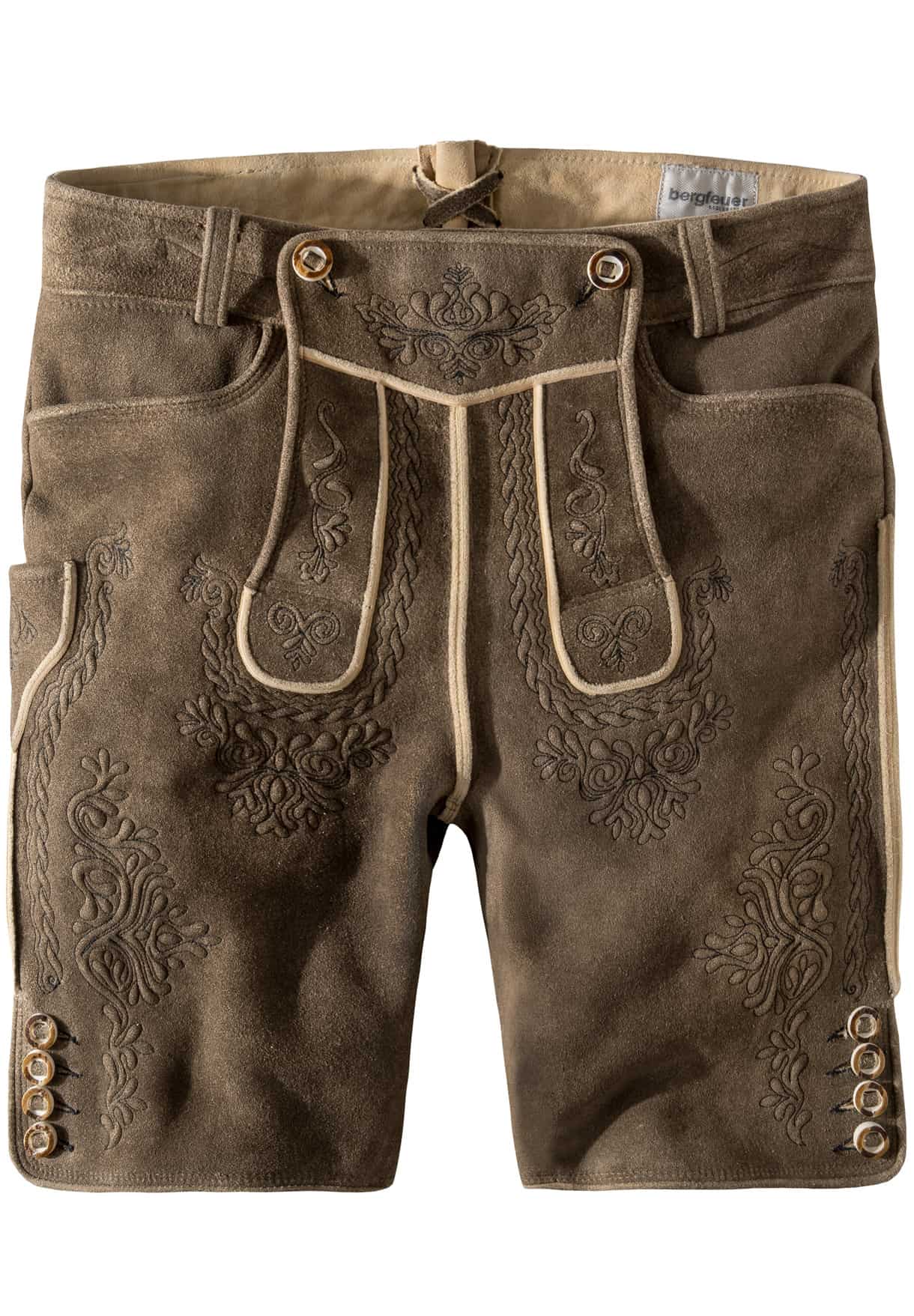Hirschlederhose Königstein (oid kiesel-schwarz) von Stockerpoint Bergfeuer für Herren, Lederhosen, 100% Hirschleder