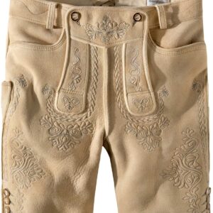Hirschlederhose Königstein (oid natur-grau) von Stockerpoint Bergfeuer für Herren, Lederhosen, 100% Hirschleder