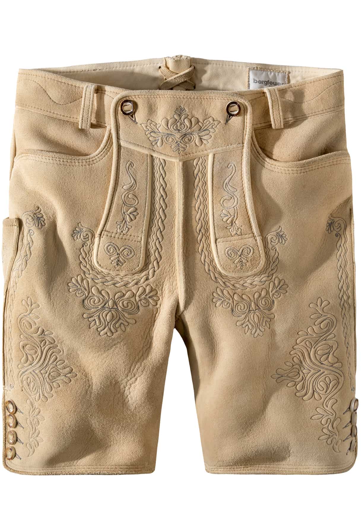 Hirschlederhose Königstein (oid natur-grau) von Stockerpoint Bergfeuer für Herren, Lederhosen, 100% Hirschleder
