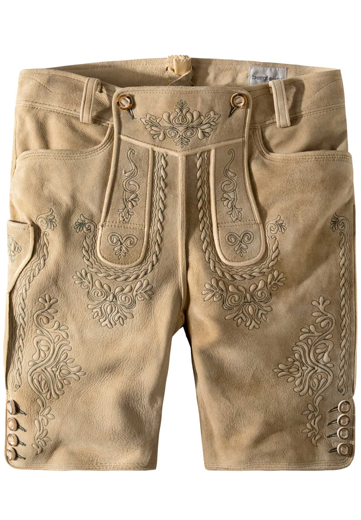 Hirschlederhose Königstein (oid schilf-grün) von Stockerpoint Bergfeuer für Herren, Lederhosen, 100% Hirschleder