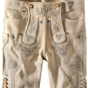Säm. gegerb. Lederhose Fellhorn (oid sand-grau) für Herren, Lederhosen, 100% sämisch gegerbtes Leder